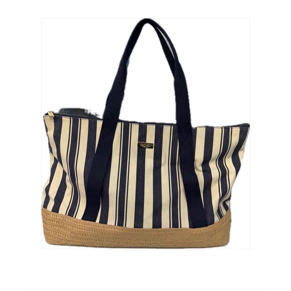 Rachel Roy Blue Striped Beach Bag Tote Shoulder Bag Travel Bag